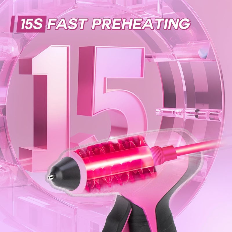 ThinkLearn Cordless Hot Glue Gun, 7.2V Pink 15s Fast Preheating Glue Gun Set with 25PCS Mini Glue Sticks, Rechargeable Wireless Hot Melt Glue Guns for DIY, Arts&Crafts, Decoration, Gift for Women - Image 3